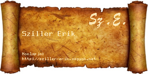 Sziller Erik névjegykártya