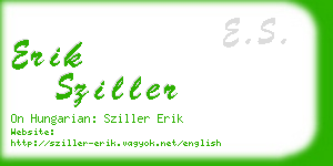 erik sziller business card